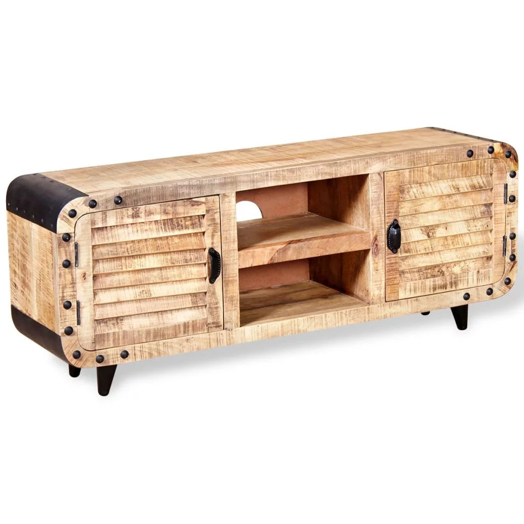 TV Cabinet with 2 Shelves and 2 Compartments Mango Wood T37936