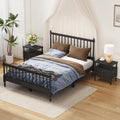 Queen Size Solid Wood Platform Bed with 2 Nightstands F965520