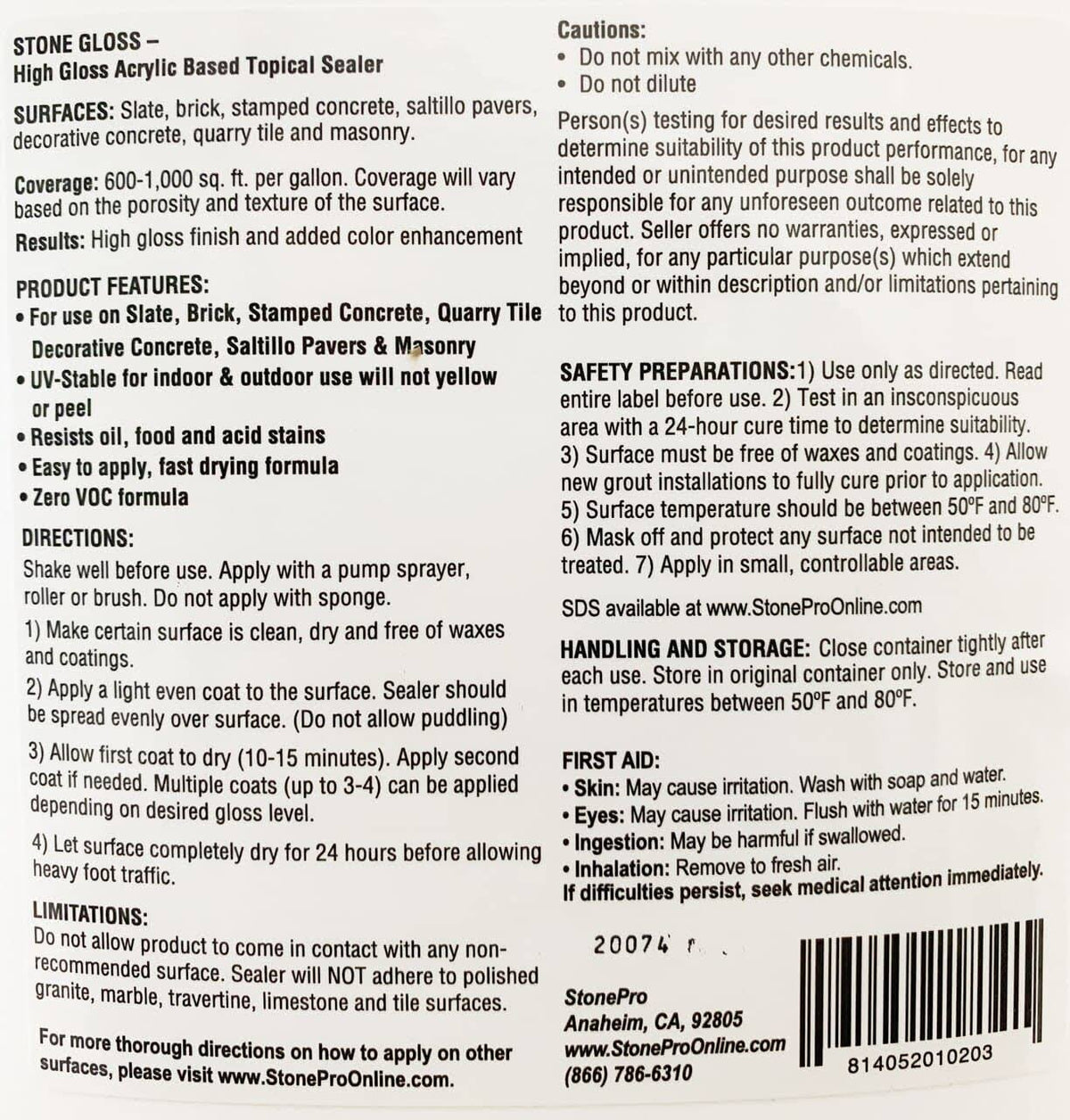 Stone Gloss Topical Sealer I6130