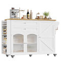 Rolling Kitchen Island with Storage and Drop Leaf Countertop X503324