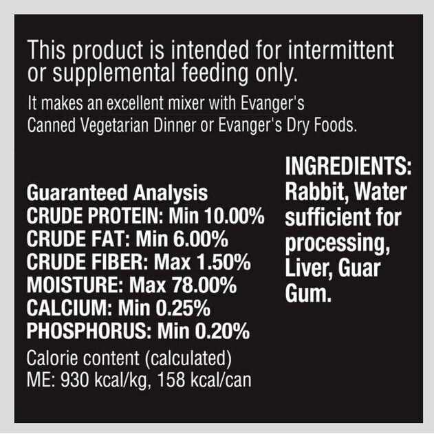 Grain Free Rabbit Canned Dog and Cat Food O394