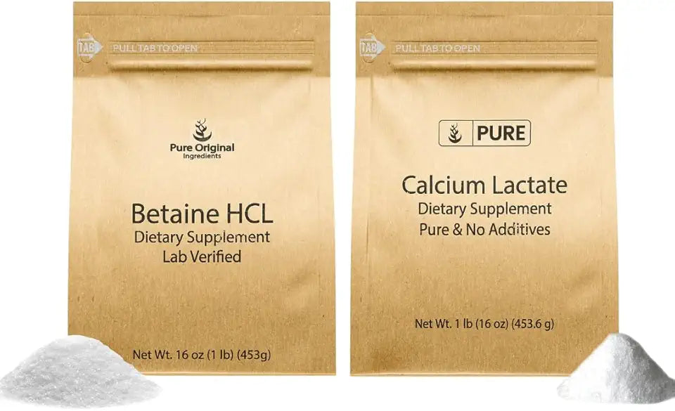 Calcium Lactate and Betaine HCL 1 lb Each Dietary Supplement A335474