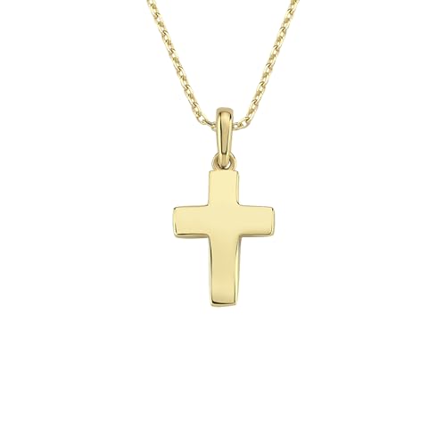 14K Solid Gold Cross Necklace V31840