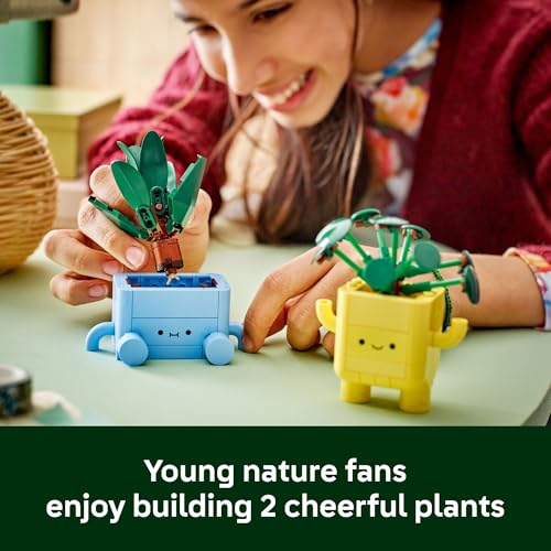 LEGO Botanicals Happy Plants Building Toys - Bedroom or Dorm Room Decor for Girls, Boys, & Adults, Desk or Shelf Display - Birthday Gift Ideas for Kids, Ages 9+ - 10349 V6748