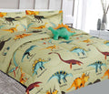 Full Size Dinosaur Taupe 8 Piece Kids Bedding Comforter and Sheet Set S200