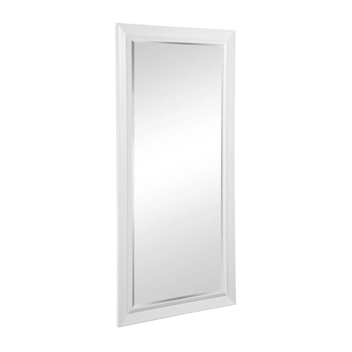 White Faux Wood Framed Full Length Mirror B3713
