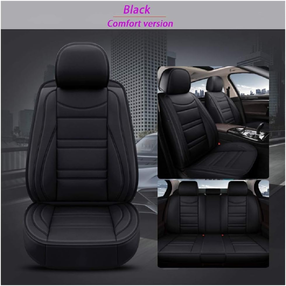 Beige Leather Car Seat Covers 5 Seats Full Set J829399