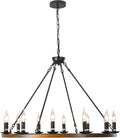 12-Lights Wagon Wheel Chandelier W728140