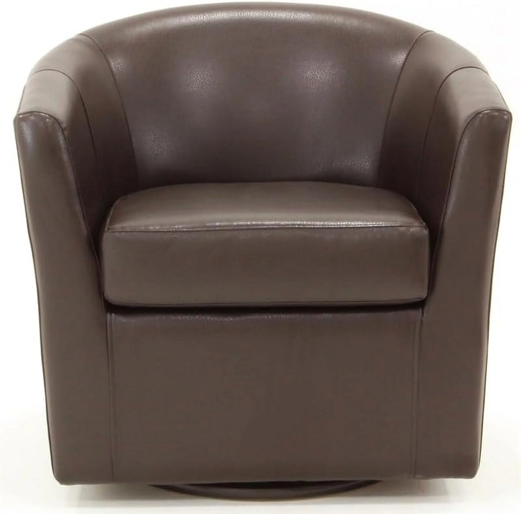 Faux Leather Swivel Club Chair D5846