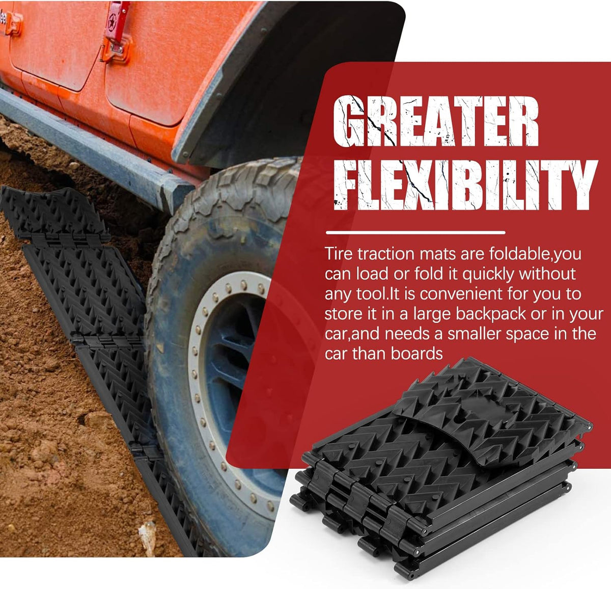Tire Traction Mats Foldable Recovery Track Boards 2 Pack E79692