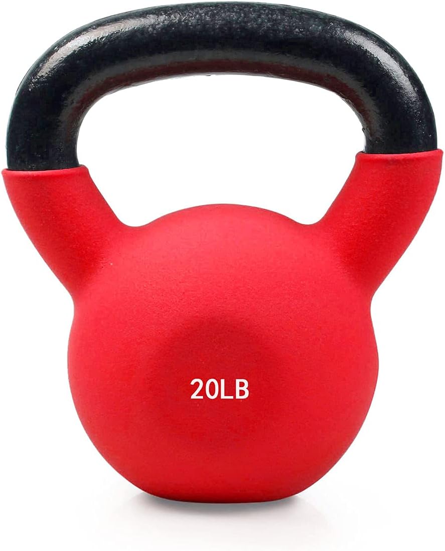 Neoprene Coated Solid Cast Iron Kettlebell 20 25 30 35 40 45 50 LB, Pack of 2 B21237