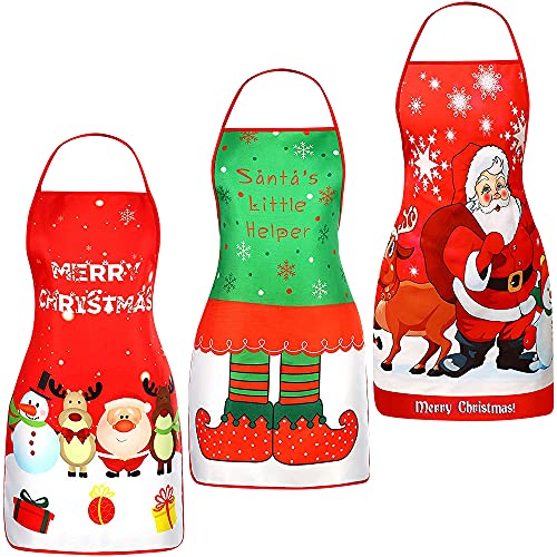 Christmas Apron, 3PCS Adjustable Kitchen Cooking Aprons X748389
