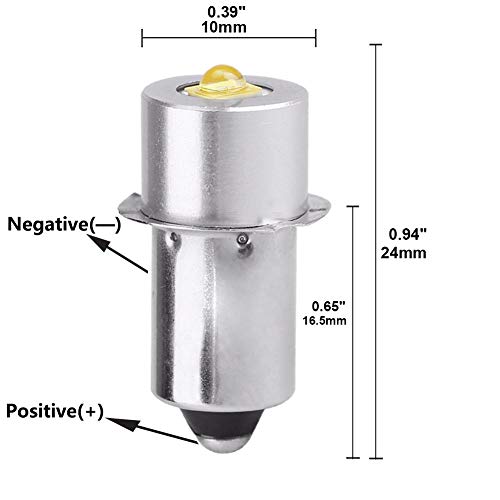 LED Flashlight Bulb DC4-24V, 3W Maglight Replacement Bulbs (1 Pack) D3986