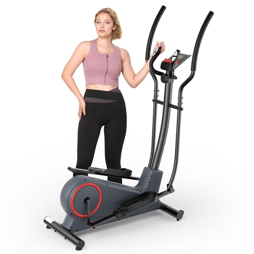 Elliptical Machine with 8 Levels Adjustable Resistance LCD Monitor 13IN Stride 300 LBS Weight Capacity J97813
