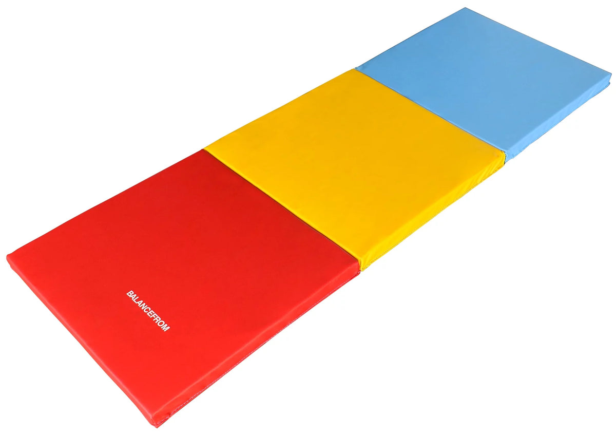 6 Ft. x 2 Ft. x 2 In. Three Fold Folding Exercise Mat with Carrying Handles, Black E81166