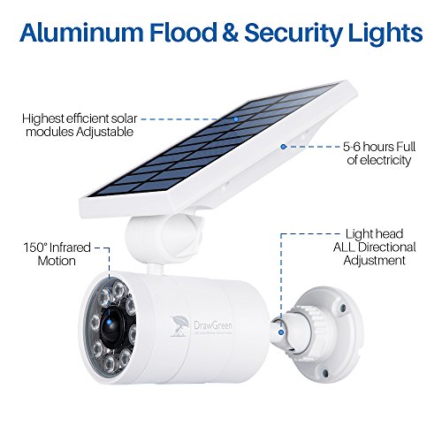 1400-Lumen 9W Aluminum Solar Flood Security Spotlights Z155