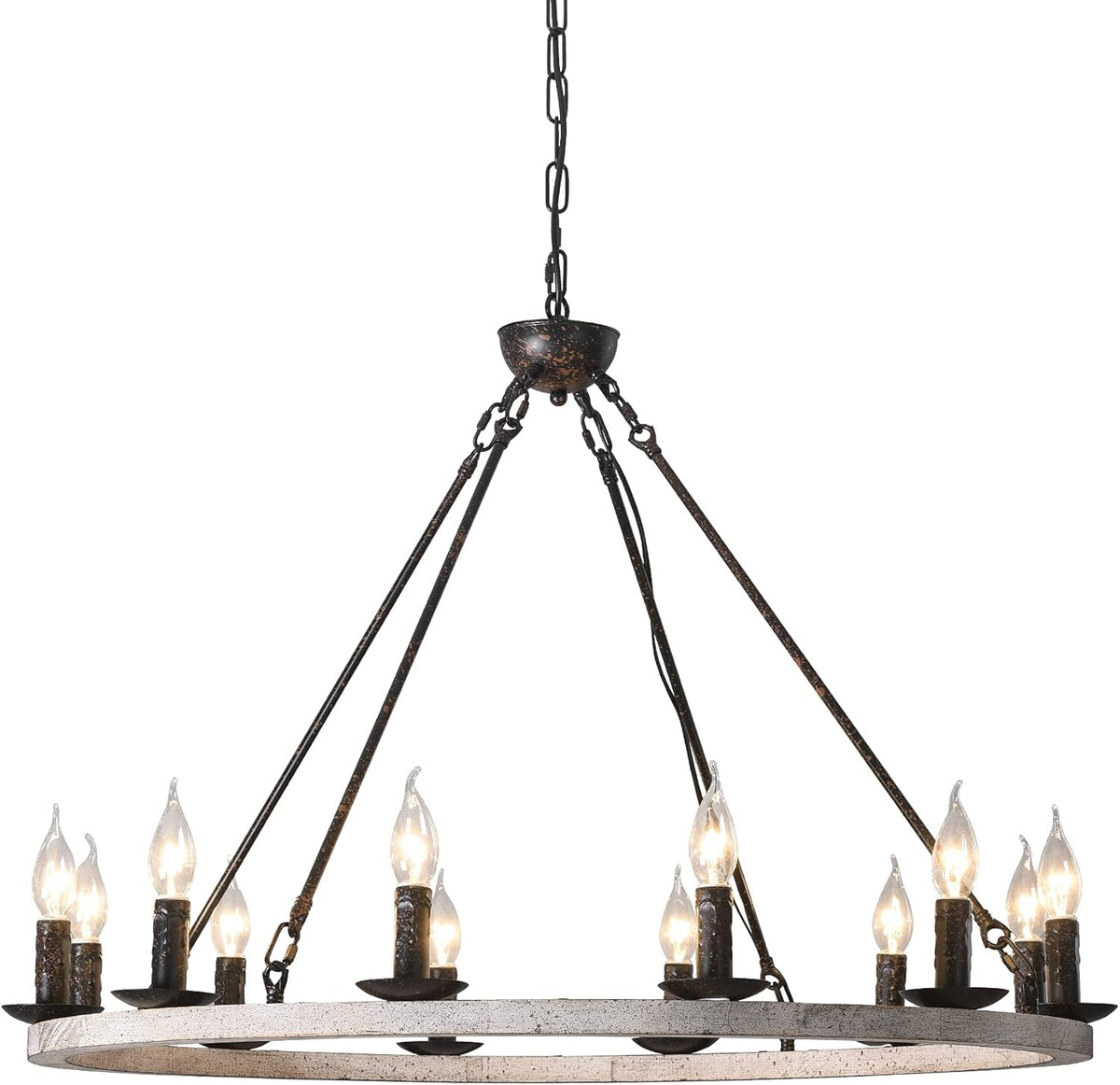 12-Lights Wagon Wheel Chandelier W728140