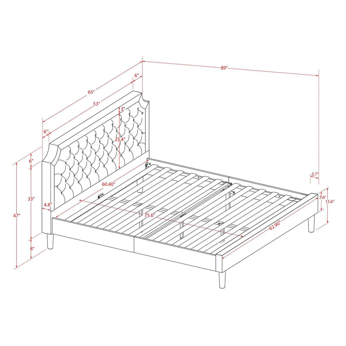 Queen Platform Bed C52128