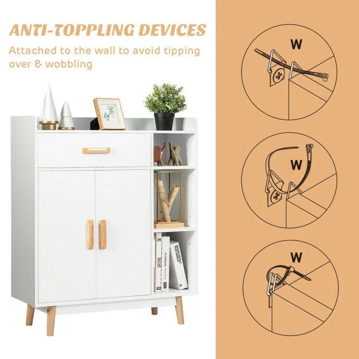 Free Standing Floor Storage Cabinet M4894