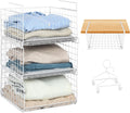 3-Tier Under Closet Shelf Basket Hanging Clothes Storage Organizer Metal Wire Rack with 2 hooks R3738