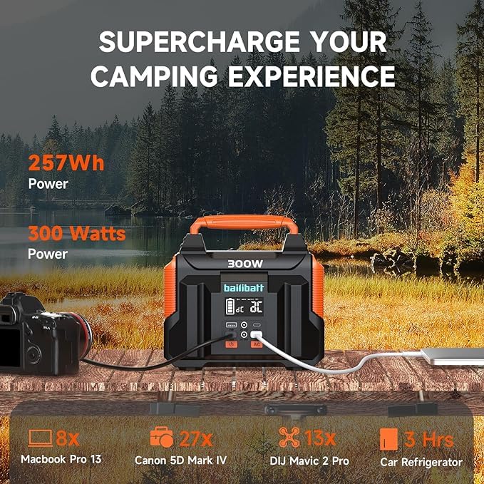 300W 257wh Lithium Battery Portable Power Station Black C26730