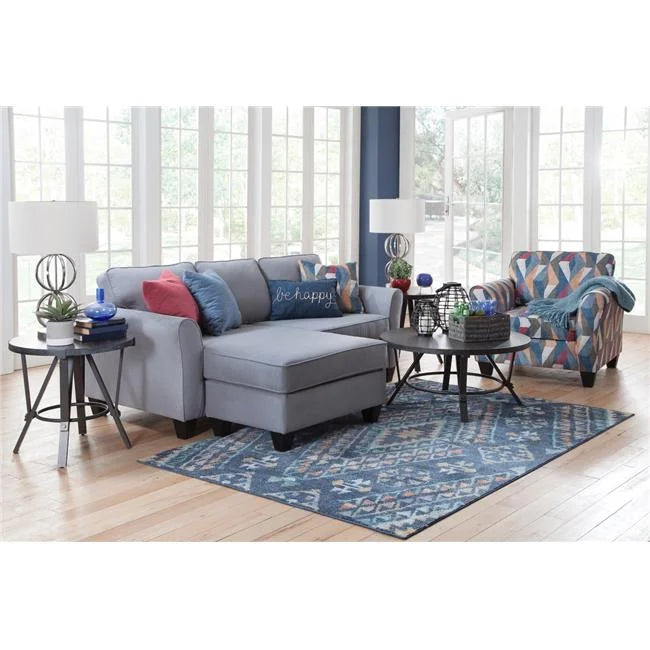 Gray 3 Seater Sectional with 4 Throw Pillows X822683