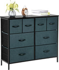 Grey Blue 8 Drawer Fabric Dresser B207722