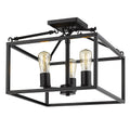 Black 3 Light Semi-Flush Mount E2250