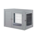 Wooden Dog Crate End Table with Cushion W24696