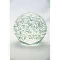 Clear Round Bubbled Hand Blown Glass Paperweight Ball M5195