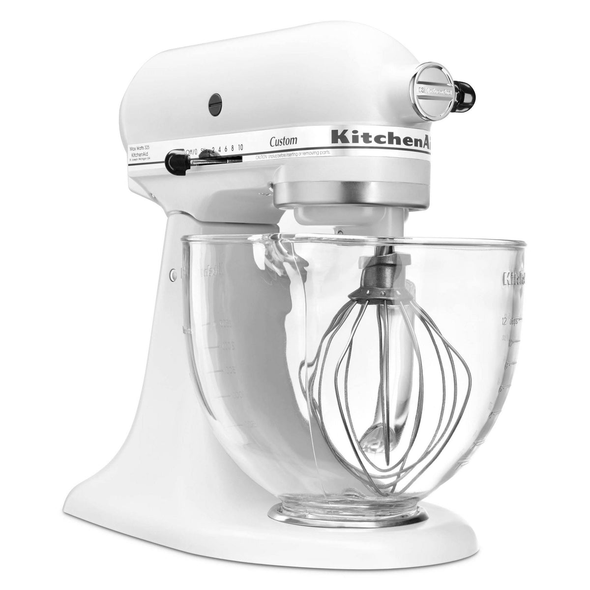 5-Quart Stand Mixer Glass Bowl Matte White K72121