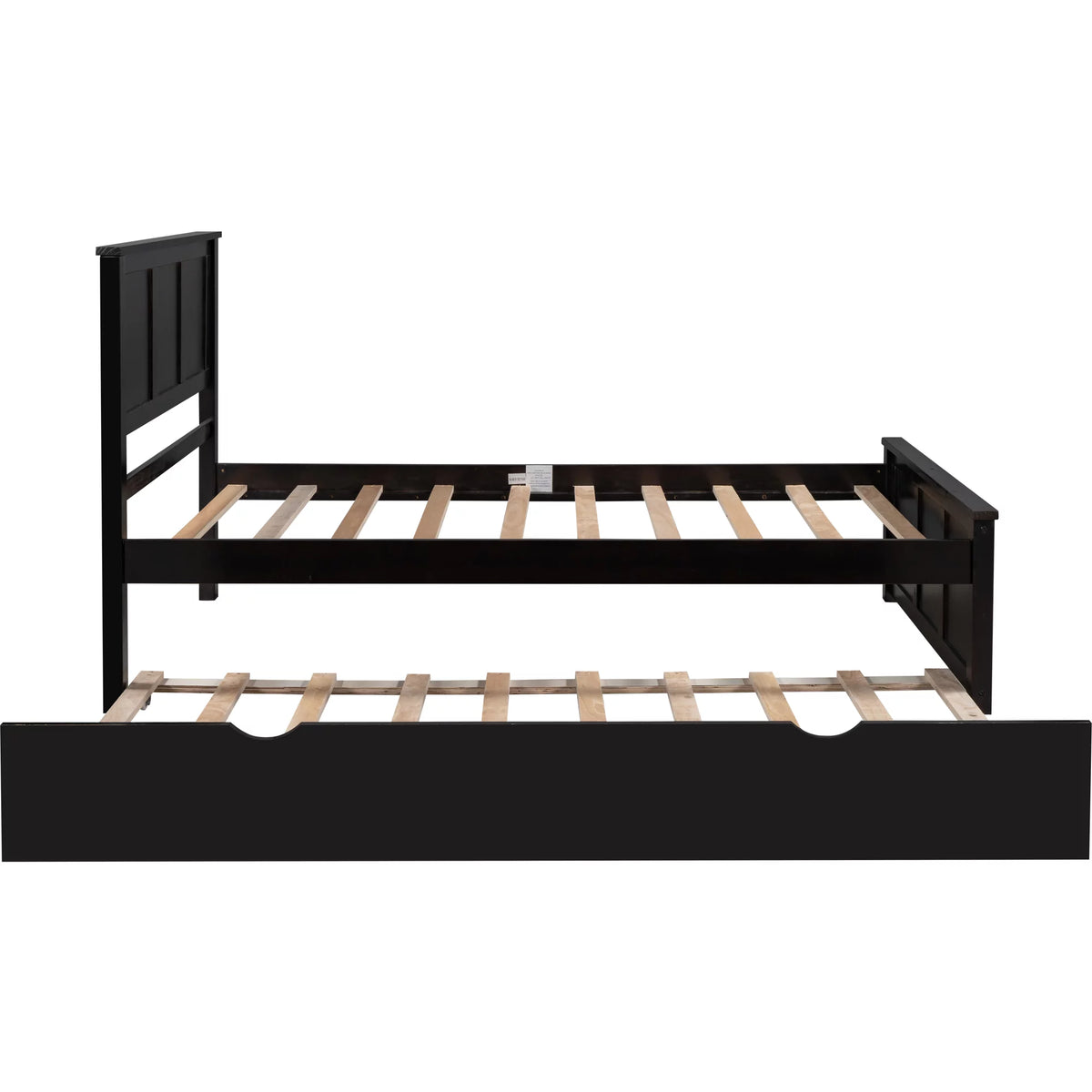 Wood Twin Platform Bed with Headboard & Trundle G4130