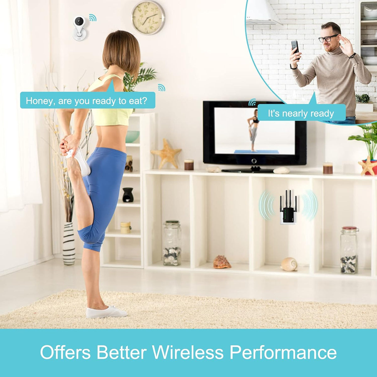 WiFi Extender 1200 Mbps Dual-Band Wireless Signal Booster Pack of 2 H4040