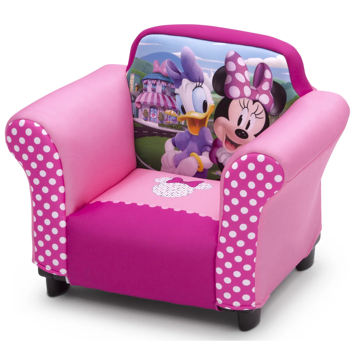 Kids Upholstered Chair with Sculpted Plastic Frame Y19675