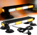 16.8 Inch LED Strobe Light Bar, 26 Flashing Modes, Magnetic Base, Blue White, Pack of 2 B528565