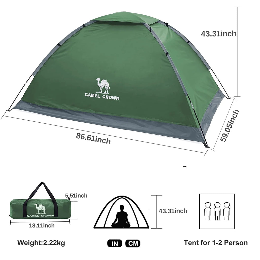 Waterproof 2 Person Dome Camping Tent with Carry Bag Navy Blue H4998