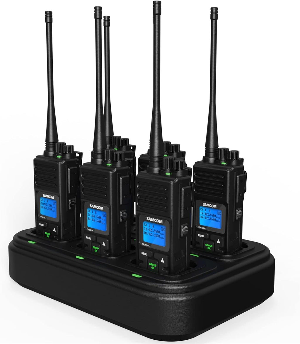 6 Pcs UHF Two Way Radio with Charger Base F23552