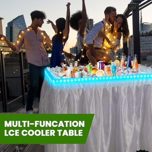 4 ft LED Folding Cooler Table with Skirt P949