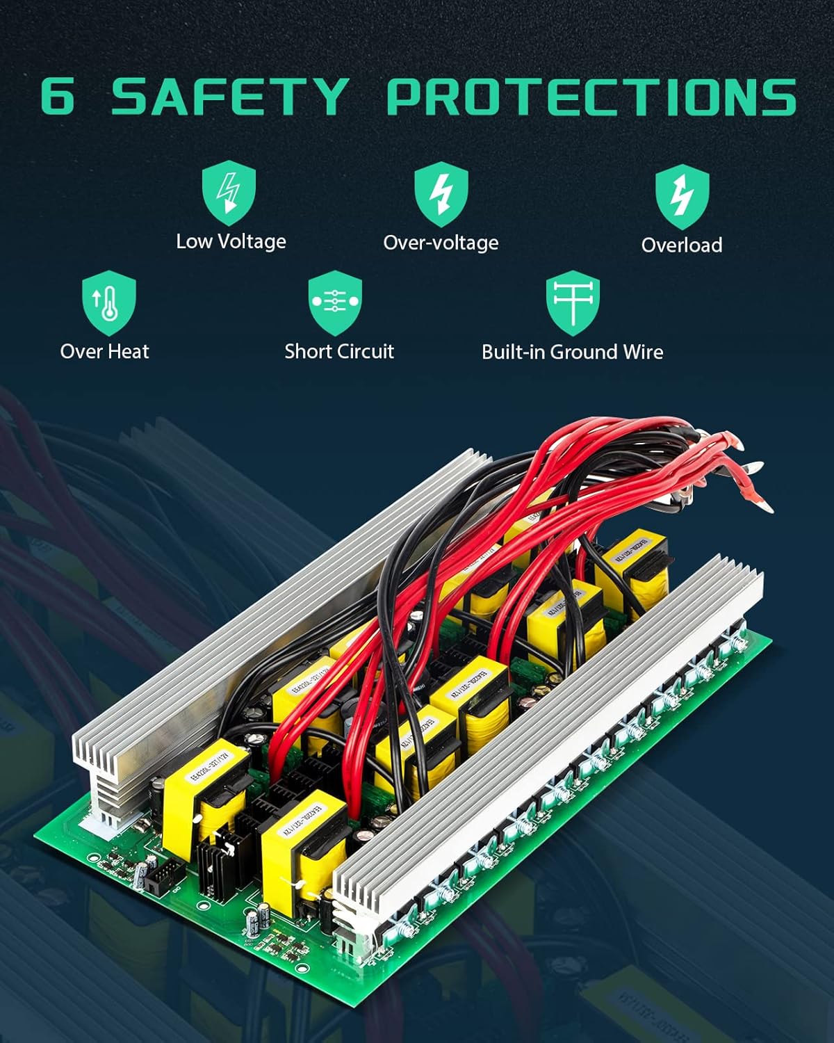 5000W Pure Sine Wave Power Inverter 12V DC to 110V AC with Wireless Remote Control LCD Display G4137