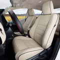 Custom Fit Full Set Car Seat Covers Leatherette Black with Red Piping H659759