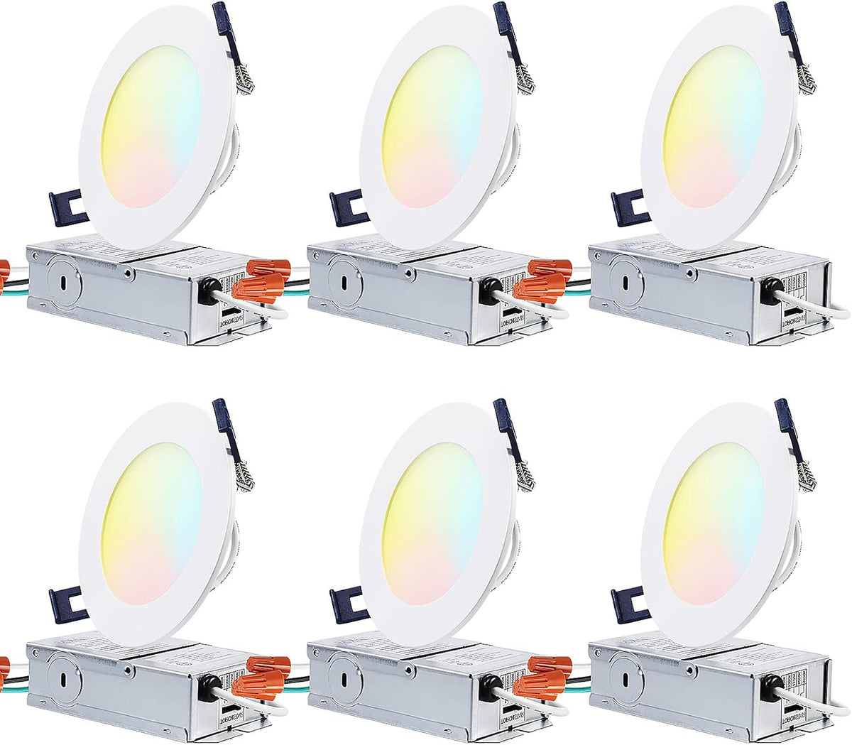 4 Inch Selectable Dimmable Ultra-Thin LED Recessed Light, Pack of 6 R651120