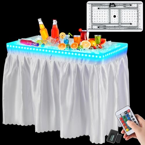4 ft LED Folding Cooler Table with Skirt P949