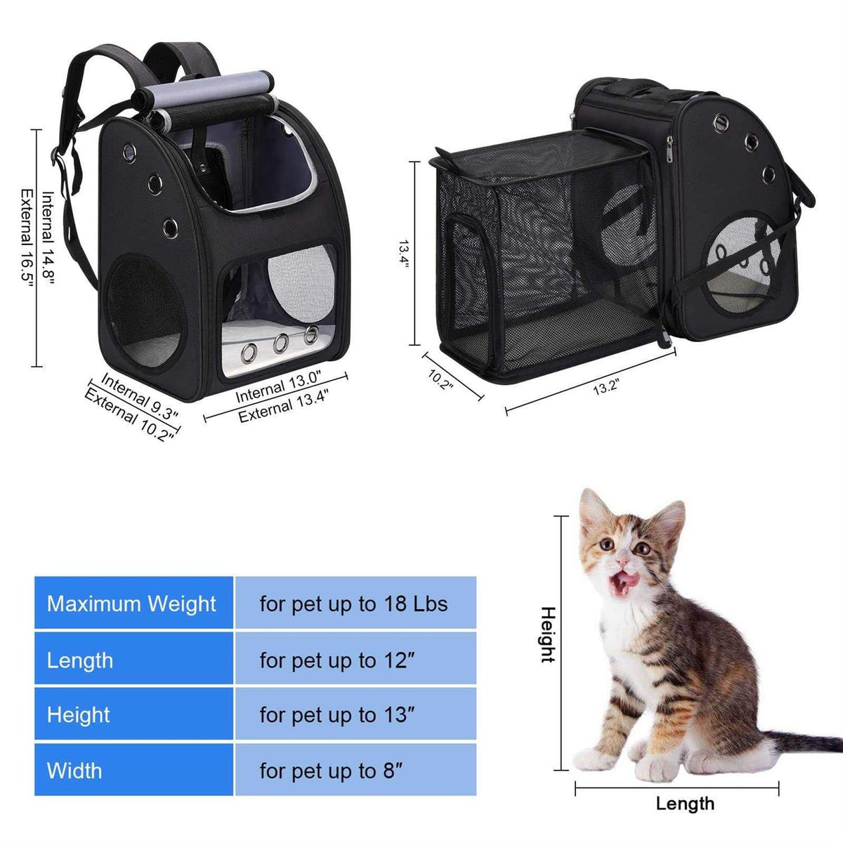 Expandable Pet Carrier Backpack R854