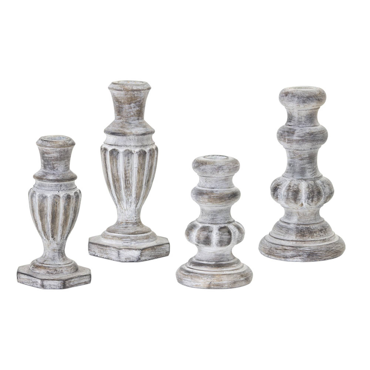 Candle Holder Set of 4 Resin Stone Powder D216