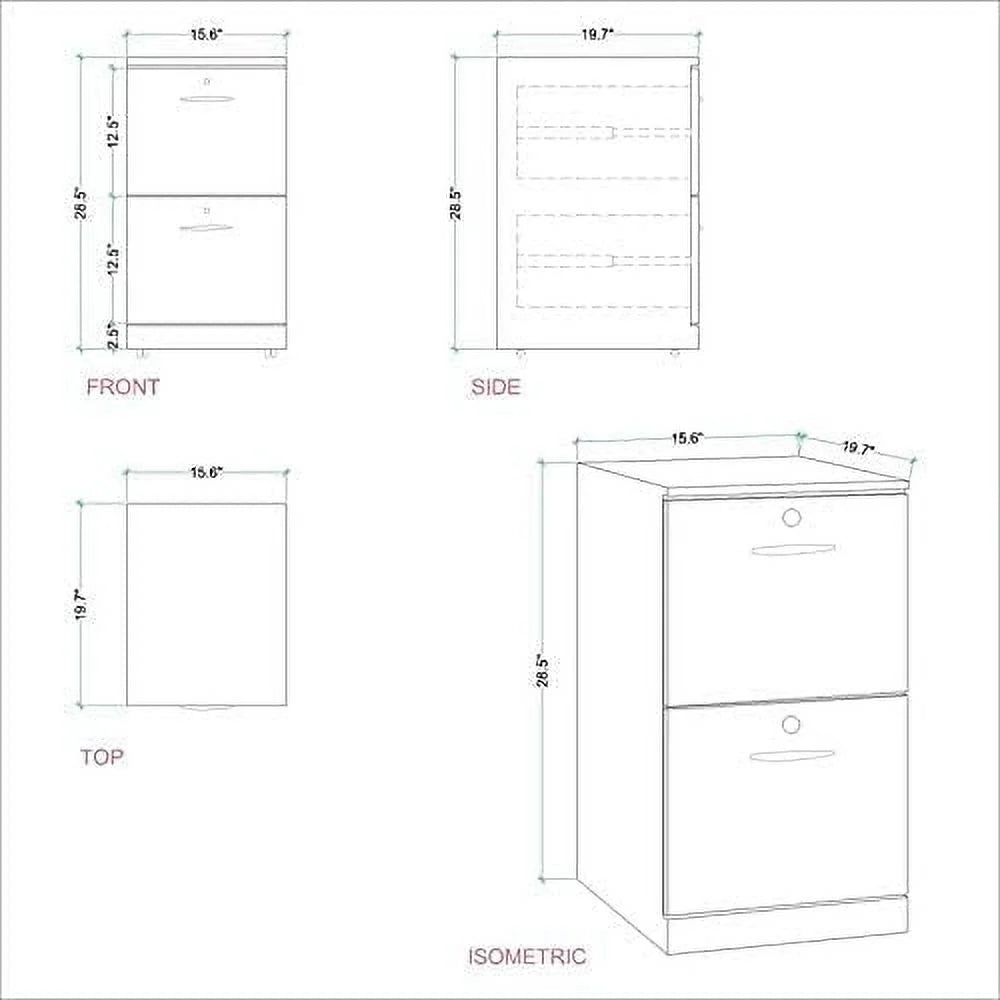 2 Drawer Transitional File Cabinet C487262