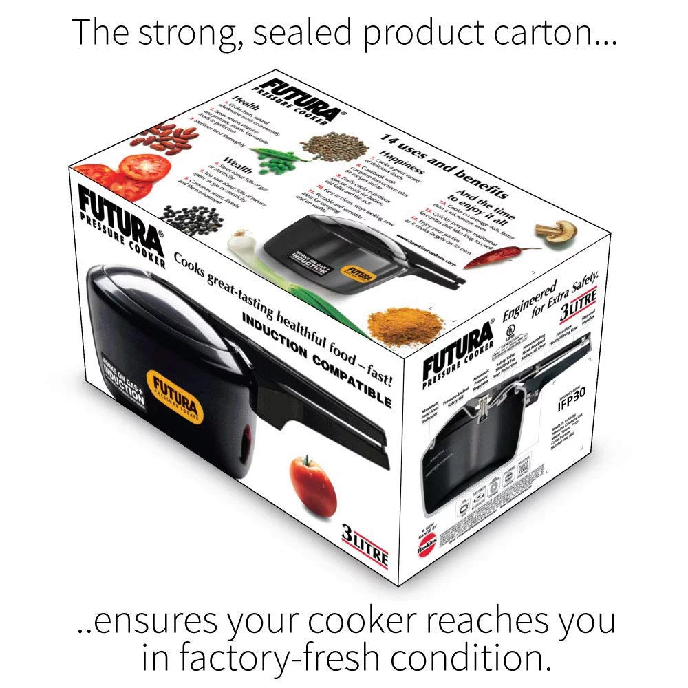 Hard Anodised Aluminium Induction Compatible 3 Litre Pressure Cooker B3889