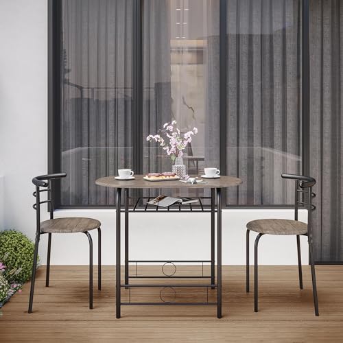 White 3-Piece Dining Table Set with Metal Frame A3124