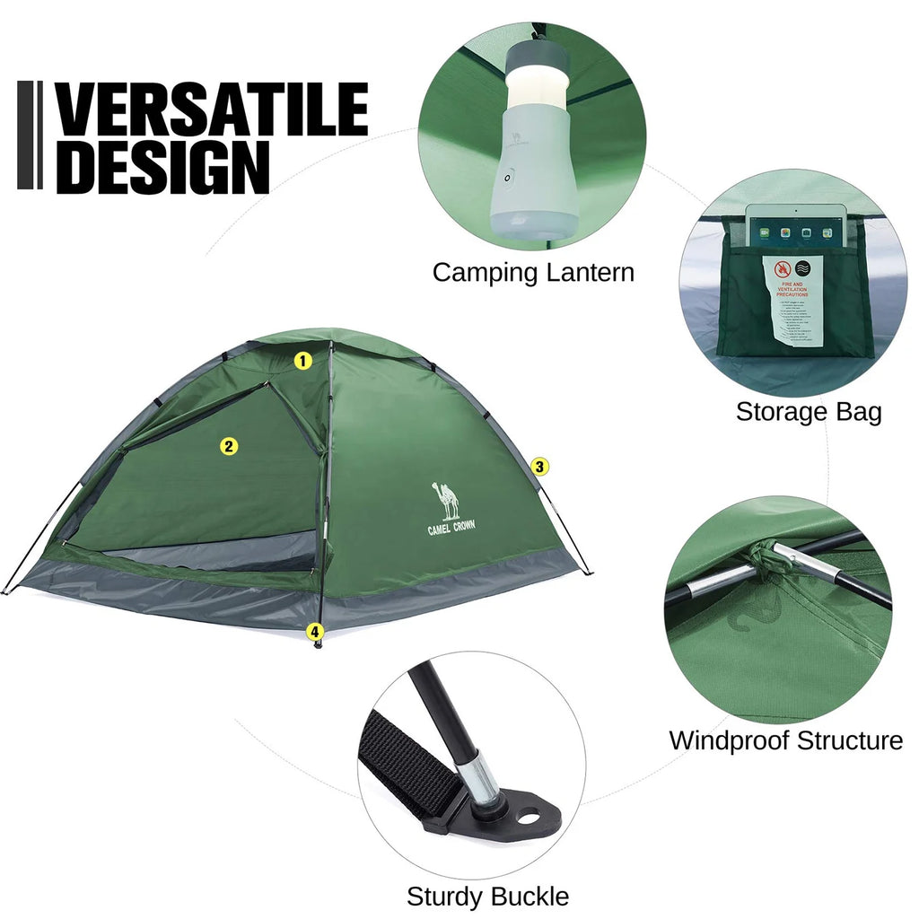 Waterproof 2 Person Dome Camping Tent with Carry Bag Navy Blue H4998