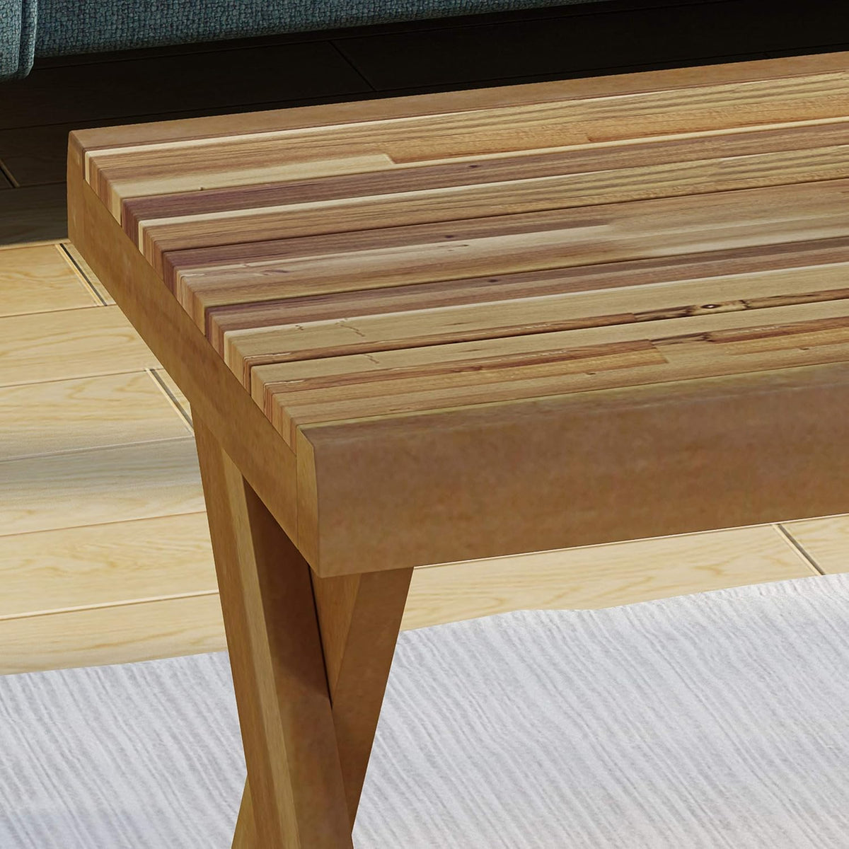 Acacia Wood Coffee Table, Sandblast Teak Finish X243