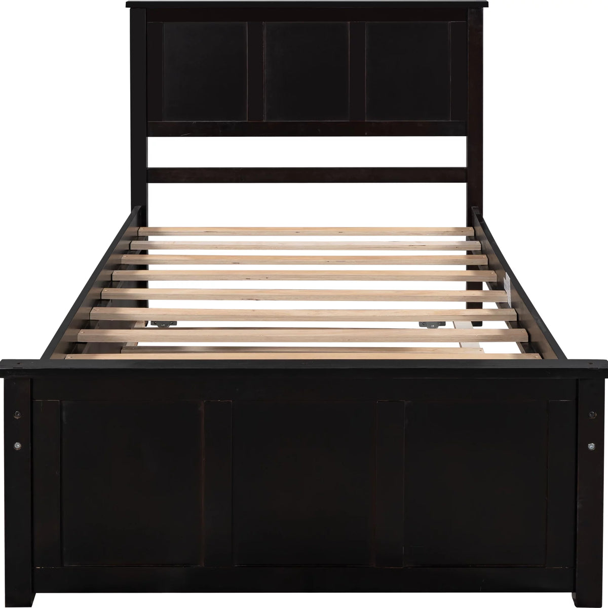 Wood Twin Platform Bed with Headboard & Trundle G4130